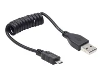 Cablexpert Coiled Micro-USB cable, 0.6 m, black | Cablexpert – pilt 3