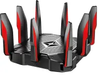 TP-LINK Archer C5400X juhtmevaba ruuter Kolm sagedusala (2,4 GHz / 5 GHz / 5 GHz) Gigabit Ethernet Must, Punane