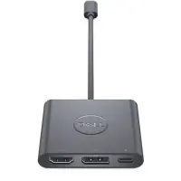 Dell | Adapter | USB-C to HDMI/DP with Power Pass-Through | Black | USB-C Male | HDMI Female; USB Female; USB-C (power only) Female | 0.18 m