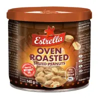 Maapähklid ESTRELLA ahjus röstitud, soolatud, 140g (kogus 2 tükki)