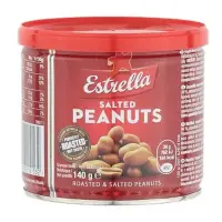 Maapähklid ESTRELLA ahjus röstitud, soolatud, 140g (kogus 2 tükki)