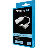 Sandberg 508-78 videokaabliadapter HDMI VGA (D-Sub) + USB Valge – pilt 3