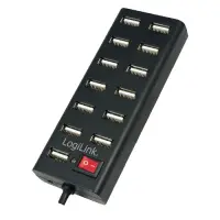 LogiLink UA0126 jaotur USB 2.0 480 Mbit/s Must