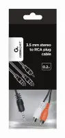 CABLE AUDIO 3.5MM TO 2RCA 0.2M/CCA-458/0.2 GEMBIRD – pilt 3