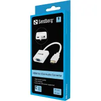 Sandberg 508-77 videokaabliadapter HDMI tüüp A (Standard) VGA (D-Sub) + 3.5mm Valge