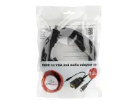Cablexpert HDMI to VGA and  Audio Adapter Cable, Single Port, 1.8m, Black | Cablexpert – pilt 3
