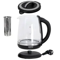 Camry | Kettle | CR 1290 | Standard | 2200 W | 2 L | Plastic/glass | 360° rotational base | Black/Transparent – pilt 4