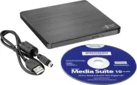 H.L Data Storage | Ultra Slim Portable DVD-Writer | GP60NB60 | Interface USB 2.0 | DVD±R/RW | CD read speed 24 x | CD write speed 24 x | Black | Desktop/Notebook