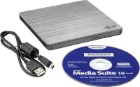 H.L Data Storage | Ultra Slim Portable DVD-Writer | GP60NS60 | Interface USB 2.0 | DVD±R/RW | CD read speed 24 x | CD write speed 24 x | Silver | Desktop/Notebook