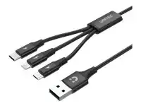 UNITEK Cable USB 3in1 Black