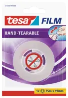 Teip Tesa, 25m x 19mm, käsitsi rebitav, läbipaistev