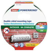 Kinnitusteip kahepoolne Tesa, 5m x 19mm, ilmastikukindel
