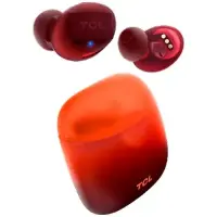 TCL In-Ear True Wireless Bluetooth Headset, Frequency of response 9-22K, Sensitivity 100 dB, Driver Size 5.8mm, Impedence 13 Ohm, Max power input 20mW, Playtime 6.5h/26h, IPX4, Bluetooth 5.0, A2DP, AVRCP, HFP, HS, USB-C, Color Sunset Orange