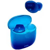 TCL In-Ear True Wireless Bluetooth Headset, Frequency of response 9-22K, Sensitivity 100 dB, Driver Size 5.8mm, Impedence 13 Ohm, Max power input 20mW, Playtime 6.5h/26h, IPX4, Bluetooth 5.0, A2DP, AVRCP, HFP, HS, USB-C, Color Ocean Blue
