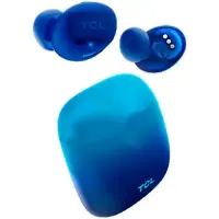 TCL In-Ear True Wireless Bluetooth Headset, Frequency of response 9-22K, Sensitivity 100 dB, Driver Size 5.8mm, Impedence 13 Ohm, Max power input 20mW, Playtime 6.5h/26h, IPX4, Bluetooth 5.0, A2DP, AVRCP, HFP, HS, USB-C, Color Ocean Blue