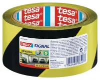 Ohutusteip Tesa, 66m x 50mm, must/kollane
