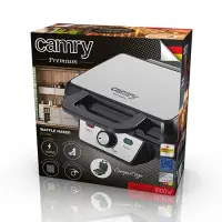 Camry | Waffle Maker | CR 3046 | 1600 W | Number of pastry 2 | Belgium | Black/Stainless Steel