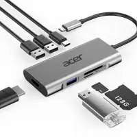 Acer Docking Station 7in1 Type-C dongle 3 x USB 3.0, 1 x HDMI, 1 x Type C PD, 1 x SD Card reader, 1 x TF Card reader