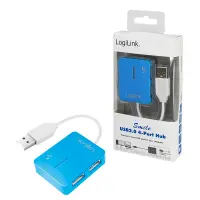 LogiLink UA0136 jaotur USB 2.0 Type-A 480 Mbit/s Sinine – pilt 4