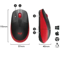 Logitech | Full size Mouse | M190 | Wireless | USB | Red – pilt 16