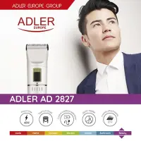 Adler | Hair clipper | AD 2827 | Cordless or corded | Number of length steps 4 | White – pilt 5