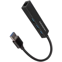 AXAGON HMA-GL3A 3x USB-A + GLAN, USB3.2 Gen 1 hub, metal, 20cm USB-A cable