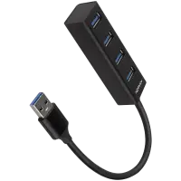 AXAGON HUE-M1A 4x USB3.2 Gen 1 MINI hub, metal, 20cm USB-A cable