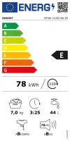 INDESIT | Washing machine | MTWE 71252 WK EE | Energy efficiency class E | Front loading | Washing capacity 7 kg | 1200 RPM | Depth 54 cm | Width 59.5 cm | Display | Big Digit | White – pilt 16