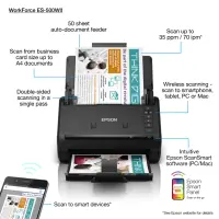 Epson WorkForce ES-500WII Poogna-skänner 600 x 600 DPI A4 Must