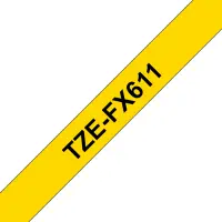 Brother | TZe-FX611 Flexible ID Laminated Tape | Black on Yellow | TZe | 8 m | 6 cm