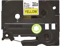 Brother | TZe-FX611 Flexible ID Laminated Tape | Black on Yellow | TZe | 8 m | 6 cm – pilt 2