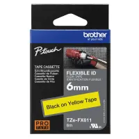 Brother | TZe-FX611 Flexible ID Laminated Tape | Black on Yellow | TZe | 8 m | 6 cm – pilt 3