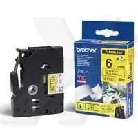Brother | TZe-FX611 Flexible ID Laminated Tape | Black on Yellow | TZe | 8 m | 6 cm – pilt 6