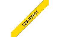Brother | TZe-FX611 Flexible ID Laminated Tape | Black on Yellow | TZe | 8 m | 6 cm – pilt 8