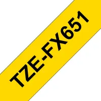 Brother | TZe-FX651 Flexible ID Laminated Tape | Black on Yellow | TZe | 8 m | 2.4 cm – pilt 4
