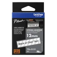 Brother | TZe-S131 Strong Adhesive Laminated Tape | Black on Clear | TZe | 8 m | 1.2 cm – pilt 3