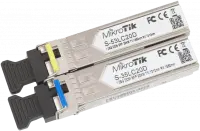 MikroTik Pair of SFP modules S-3553LC20D (S-35LC20D 1.25G SM 20km T1310nm/R1550nm + S-53LC20D 1.25G SM 20km T1550nm/R1310nm) | MikroTik | Maximum transfer distance 20000 m