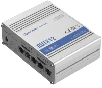 Dual LTE Cat 6 Router | RUTX12 | 802.11ac | 867 Mbit/s | 10/100/1000 Mbit/s | Ethernet LAN (RJ-45) ports 4 | Mesh Support No | MU-MiMO Yes | 4G | Antenna type 4xSMA for LTE, 2xRP-SMA for WiFi, 1xRP-SMA for Bluetooth, 1xSMA for GNNS | 1 x USB A