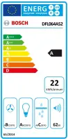 Bosch | Hood Serie 4 | DFL064A52 | Telescopic | Energy efficiency class A | Width 60 cm | 270 m³/h | Push Buttons | LED | Silver