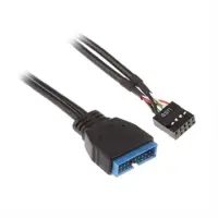 SilverStone System cable Internal 19pin USB 3.0 to USB 2.0 adapter cable 8pin, 19pin, 0.1 m, Black