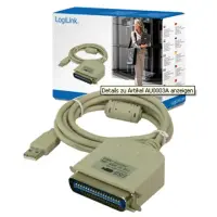 Logilink USB 2.0 to paralel (LPT) adapter: IEEE1248, USB 2.0 A
