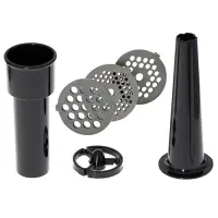 Adler | Meat mincer | AD 4811 | Black | 600 W | Number of speeds 1 | Throughput (kg/min) 1.8 | 3 replaceable sieves: 3mm for grinding poppies and preparing meat and vegetable stuffing; 5mm for meatballs, Roman roast and beef burgers; 7mm for coarsely ground sausages, offal sausages and pates; Charging tray; Pusher – pilt 3