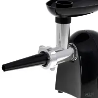 Adler | Meat mincer | AD 4811 | Black | 600 W | Number of speeds 1 | Throughput (kg/min) 1.8 | 3 replaceable sieves: 3mm for grinding poppies and preparing meat and vegetable stuffing; 5mm for meatballs, Roman roast and beef burgers; 7mm for coarsely ground sausages, offal sausages and pates; Charging tray; Pusher – pilt 4