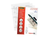 Fellowes | Laminating Pouch PREMIUM | A4 | Glossy | Thickness: 125 micron, Qty Per Pack: 100 pcs; Ideal for notices, craft materials, signage and frequently handled documents; Compatible with all laminator brands