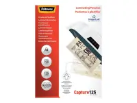 Fellowes | Laminating Pouch PREMIUM | A4 | Glossy | Thickness: 125 micron, Qty Per Pack: 100 pcs; Ideal for notices, craft materials, signage and frequently handled documents; Compatible with all laminator brands