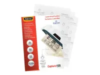 Fellowes | Laminating Pouch PREMIUM | A4 | Glossy | Thickness: 125 micron, Qty Per Pack: 100 pcs; Ideal for notices, craft materials, signage and frequently handled documents; Compatible with all laminator brands