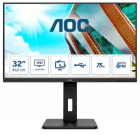 AOC P2 U32P2 PC lamekuvar 80 cm (31.5") 3840 x 2160 pikslit 4K Ultra HD LED Must