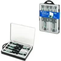 Logilink Screwdriver Set, 6pcs Screwdriver heads of steel for precision workDurable polypropylene handleIncl. transport boxThe set includes1x T5 x 50 mm1x T6 x 50 mm1x T7 x 50 mm1x slot driver 2.0 x 50 mm1x slot driver 3.0 x 50 mm1x Cross slot driver 0 x 50 mmBarcode: 4052792012460
