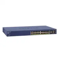 Netgear Switch FS728TP Managed L2, Rack mountable, 10/100 Mbps (RJ-45) ports quantity 24, 1 Gbps (RJ-45) ports quantity 2, Combo ports quantity 2, PoE ports quantity 24, Power supply type Single