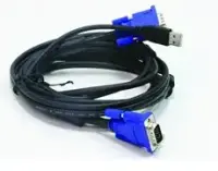 D-Link 4.5m USB/VGA 2 in 1 USB KVM Cable in 5m (15ft), USB, VGA, 4.5 ", Black
